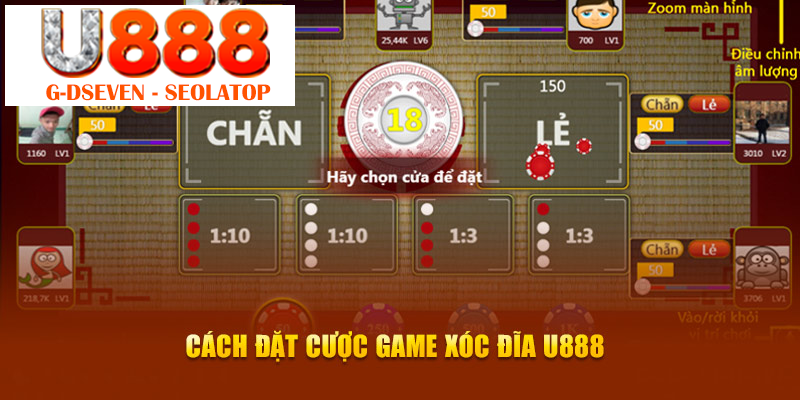 Cách đặt cược game Xóc đĩa U888